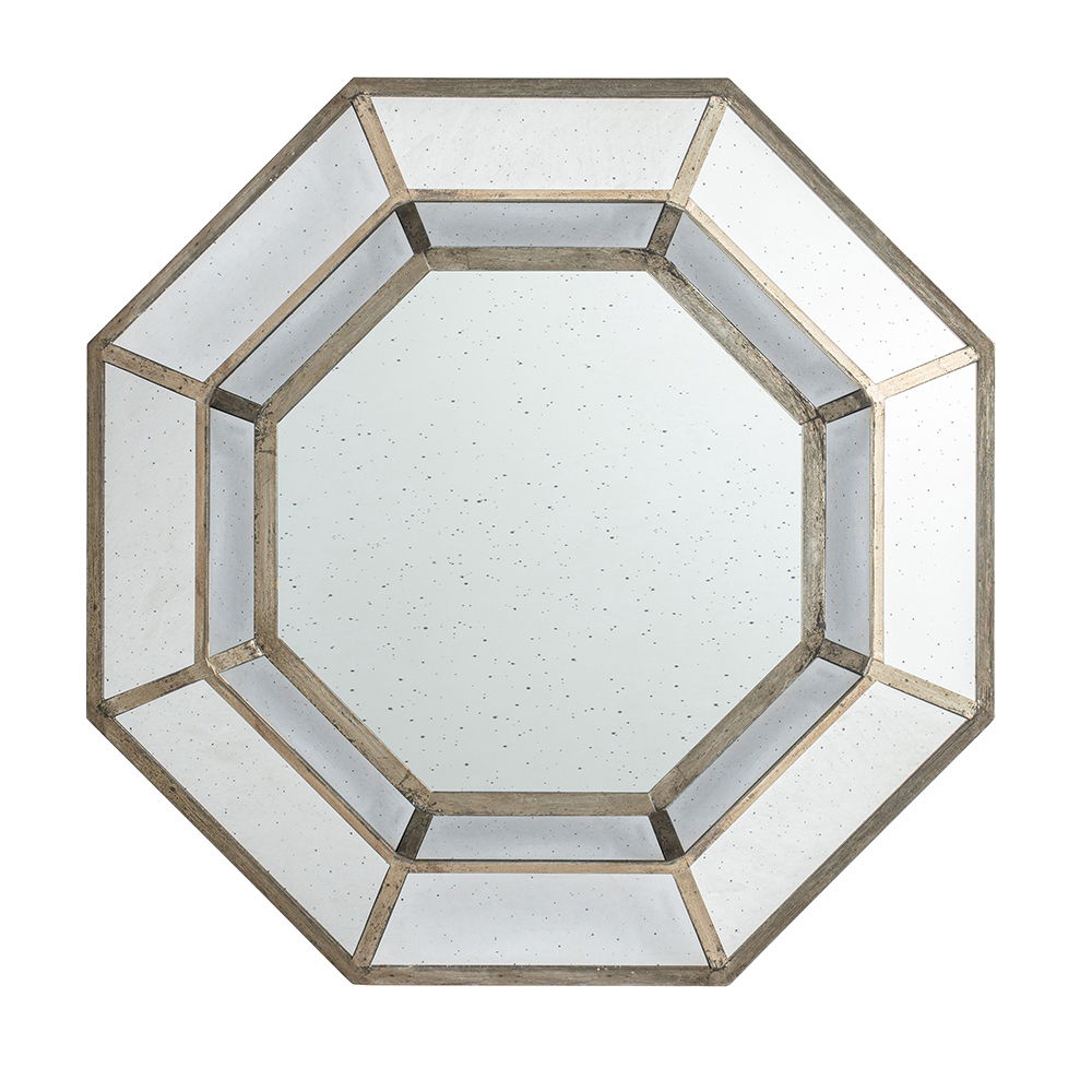 Oversized Octagon Mirror, Accent Mirror, For Living Room, Entryway, Bedroom, Hallway - Silver