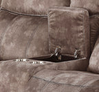 Zubaida - Two Tone Recliner Loveseat With USB Port Console