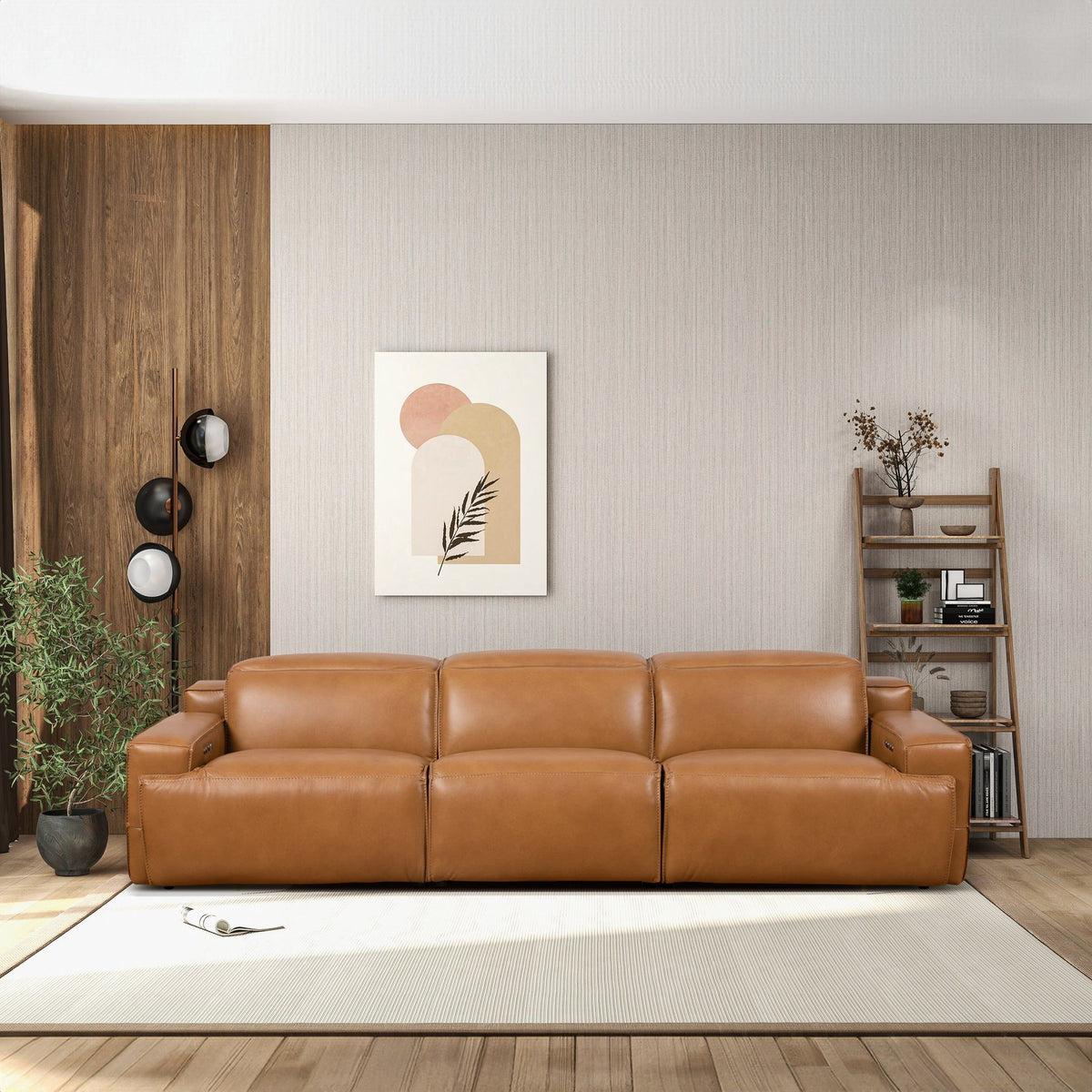 Urbana - Triple Power Recliner Sofa - Tan