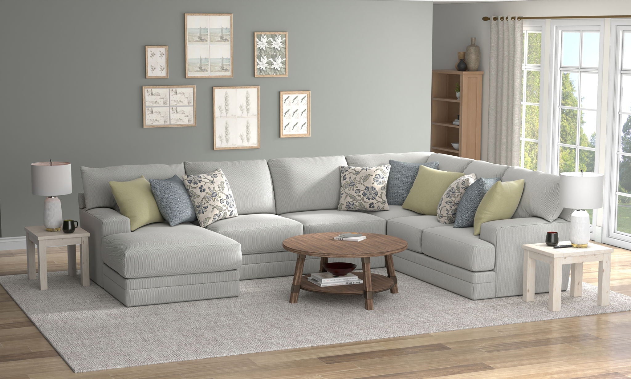 Stockbridge - Sectional With Comfort Coil Seating And 9 Accent Pillows Included