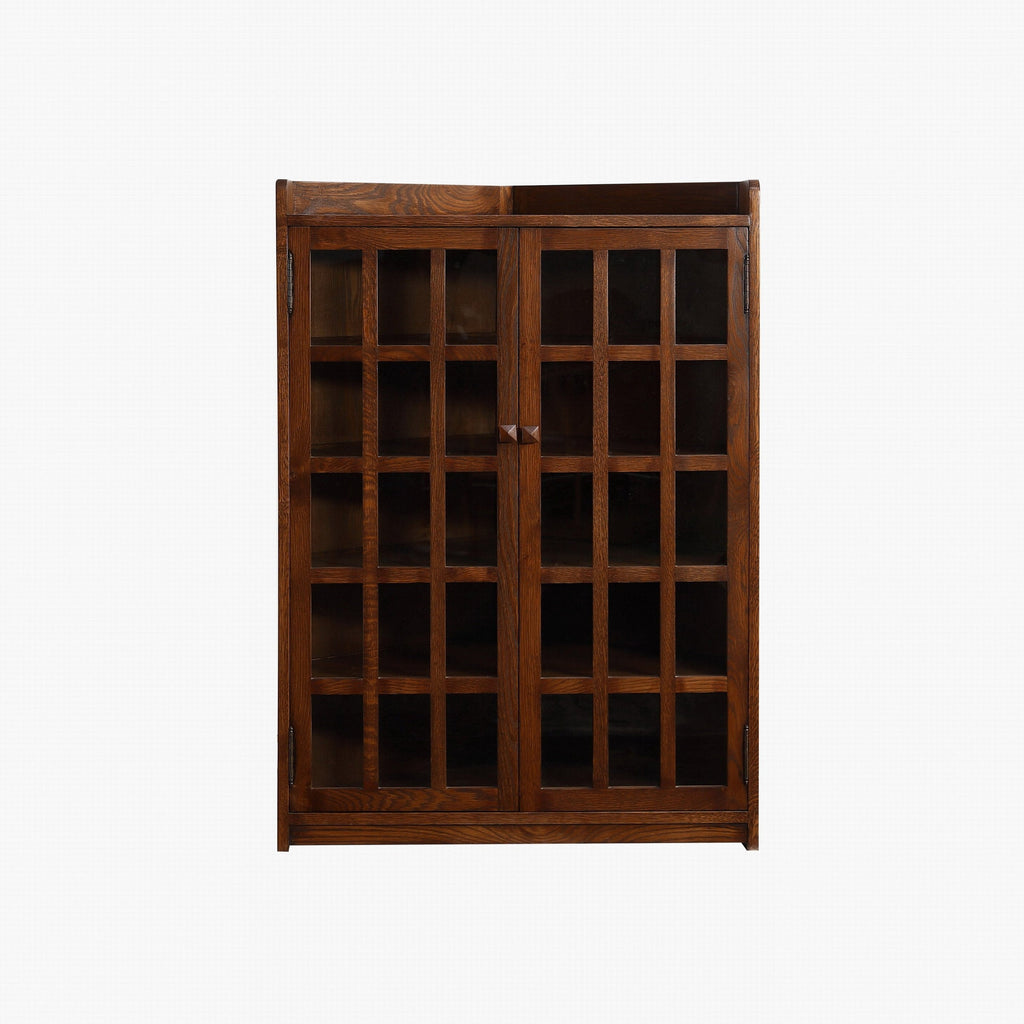 Mission Oak Corner Bookcase / Cabinet - Walnut