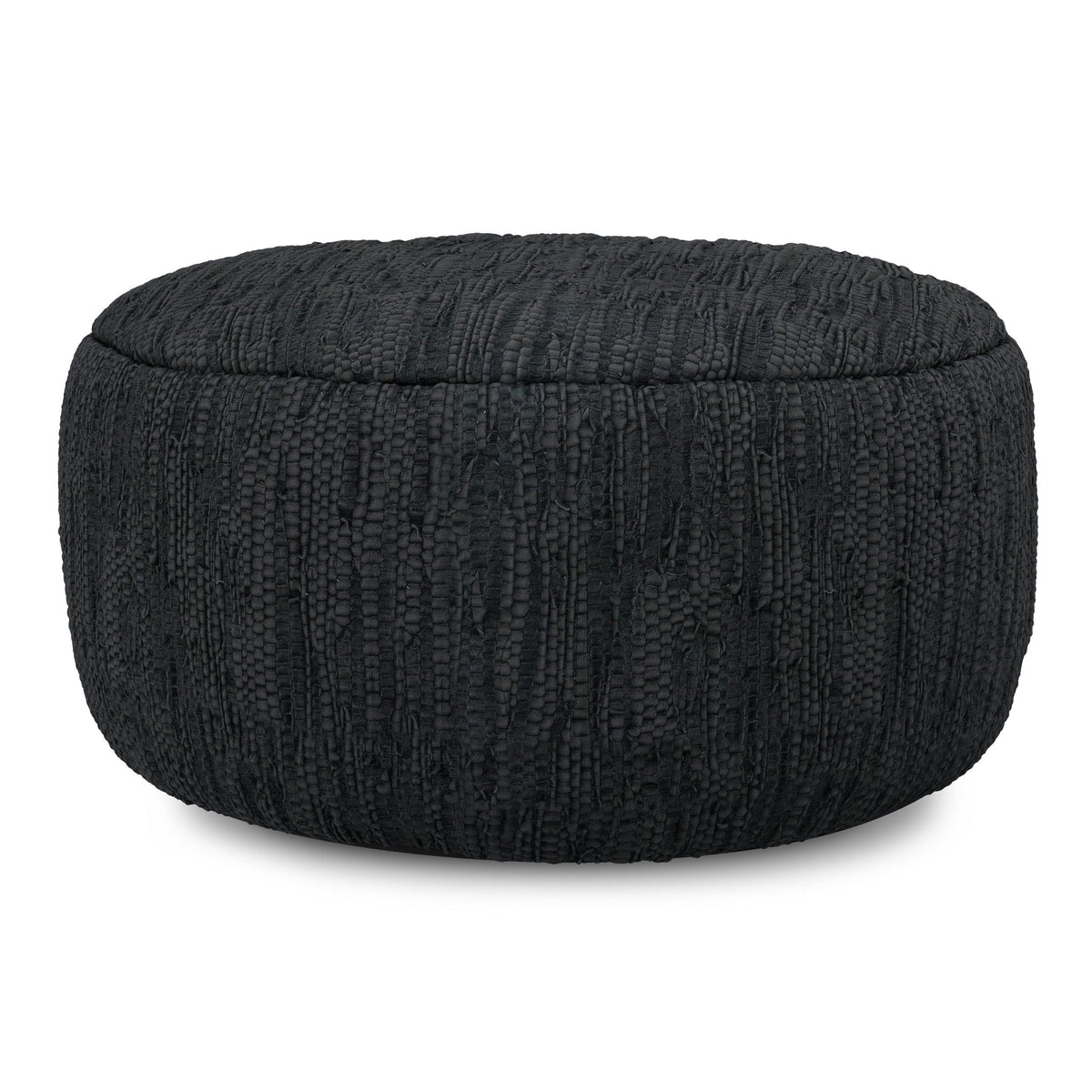 Fredrik - Round Pouf - Black
