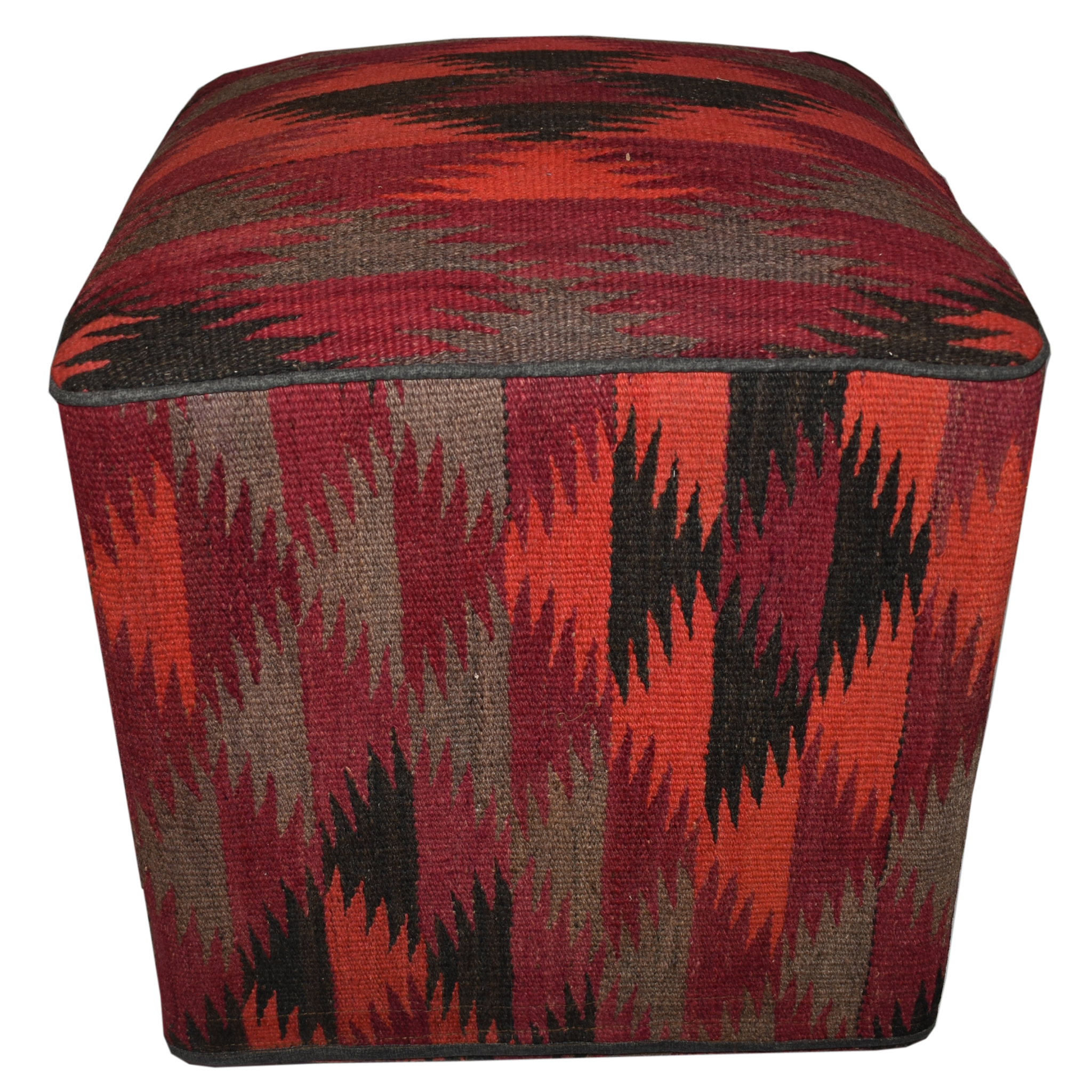 One of a Kind Kilim Rug Pouf Ottoman foot stool - #22