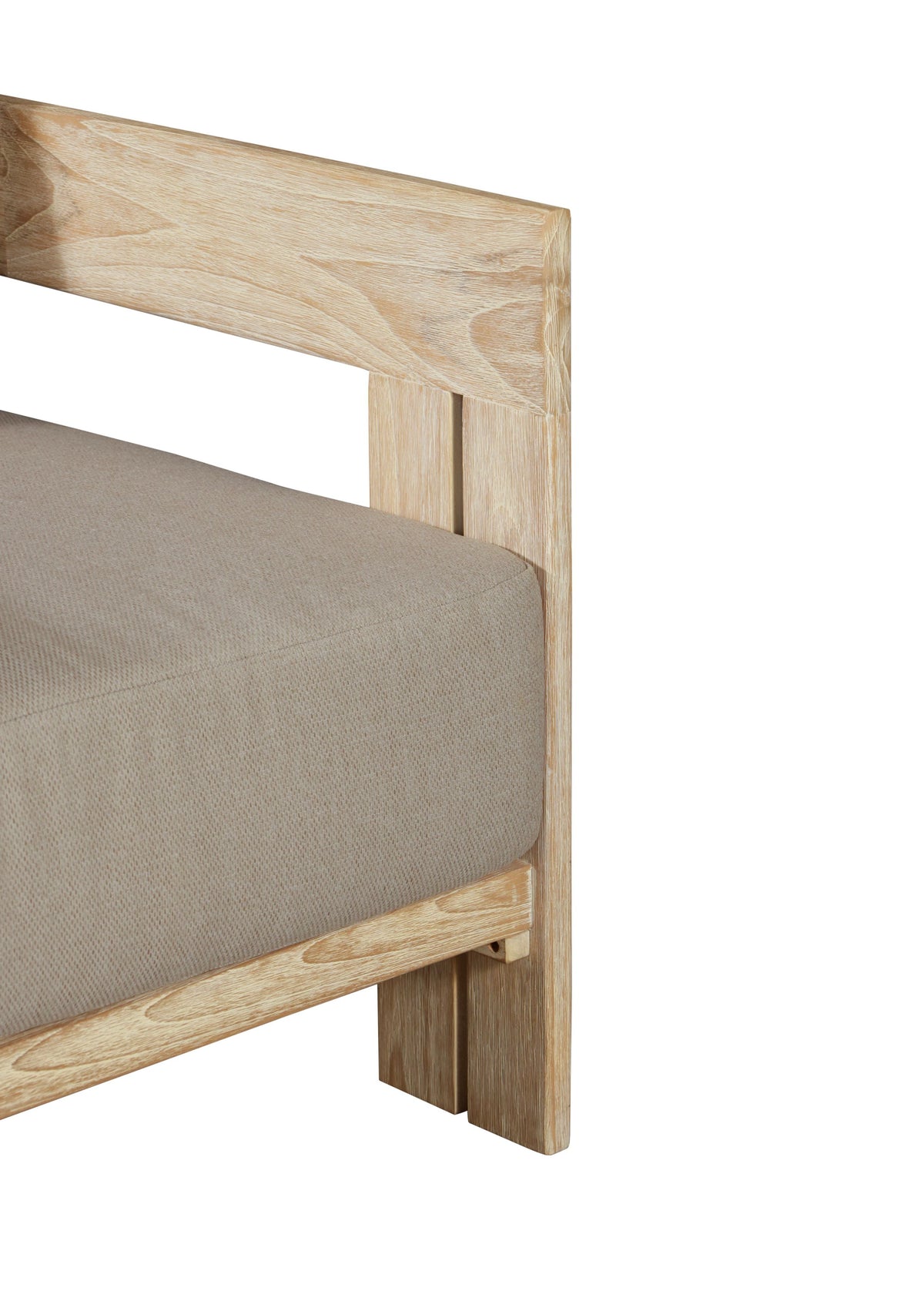 Paradiso Outdoor Solid Teak Wood Chair Natural Look - Gray Fabric
