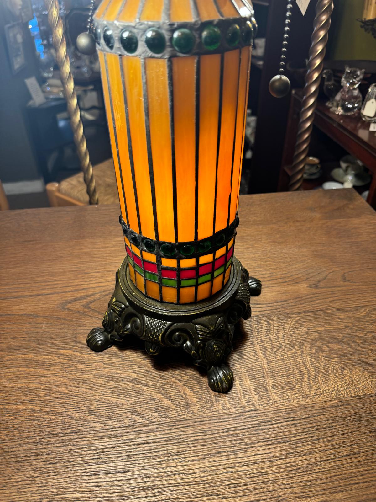 Tiffany Mission Style Stained Glass Table Lamp