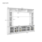 All-In-One Entertainment Center with Bookshelves & Tempered Glass Doors