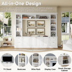 All-In-One TV Stand With Bookcase For TVs Up To 70"
