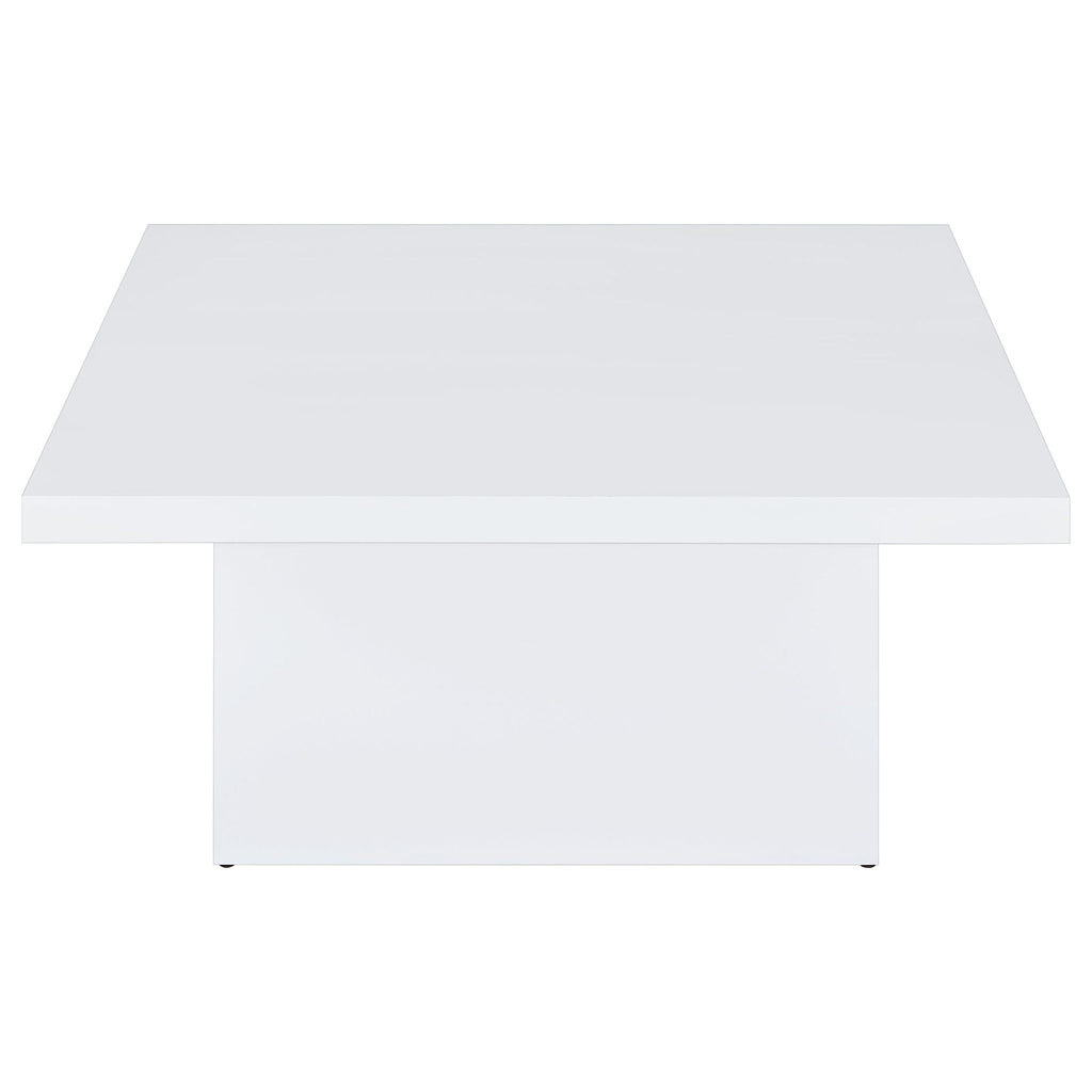 Devar Square Engineered Wood Coffee Table White High Gloss
