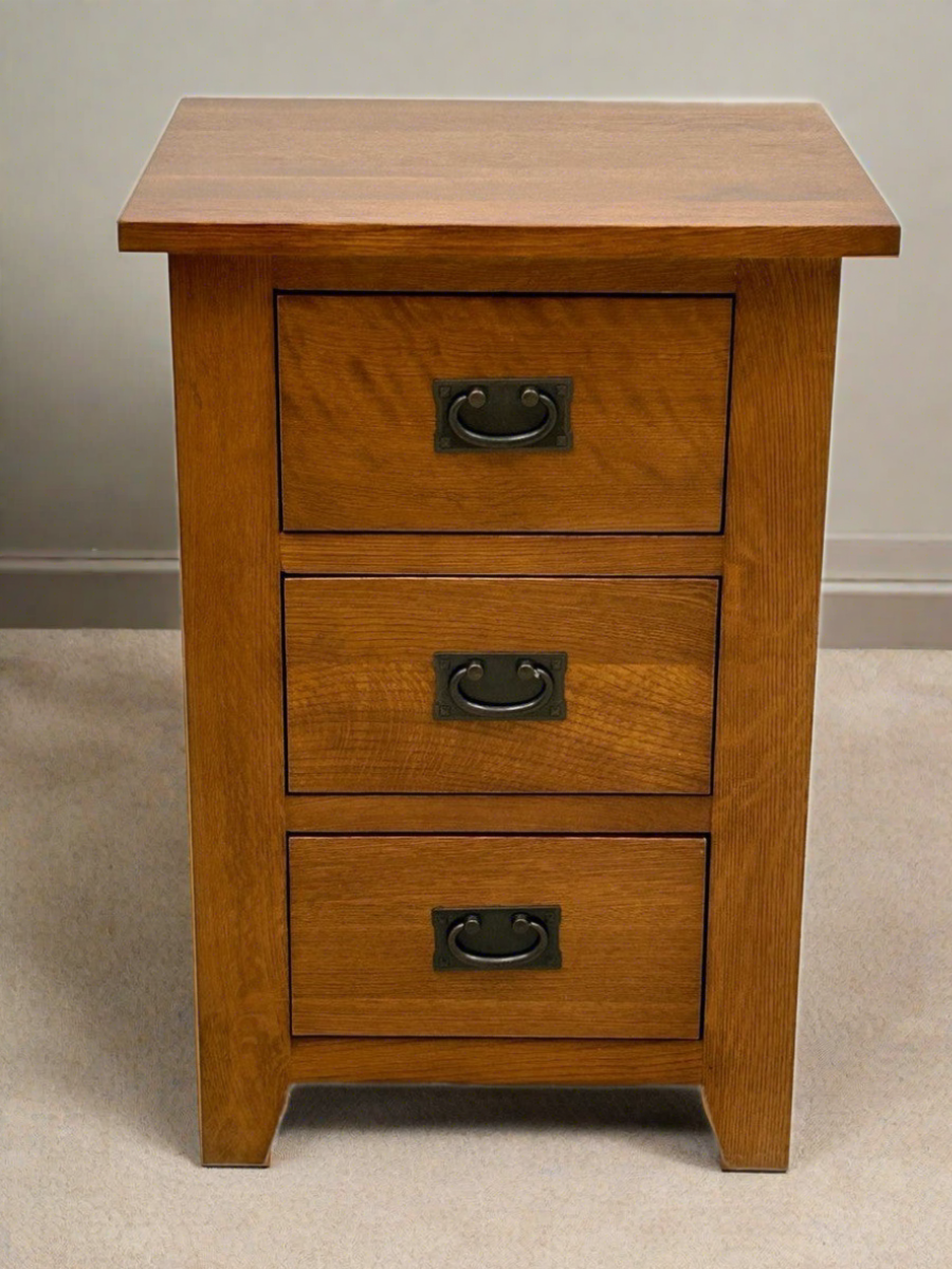 Mission Quarter Sawn Oak 3-Drawer Nightstand | In Stock & Ready to Ship
