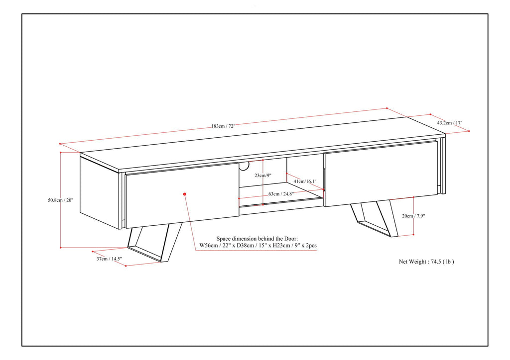 Lowry - Handcrafted TV Media Stand