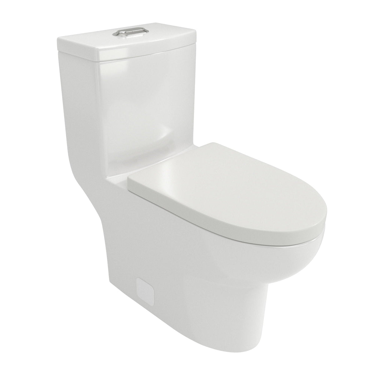 1 Piece Toilet With Dual Flush, Soft Closing Seat - White