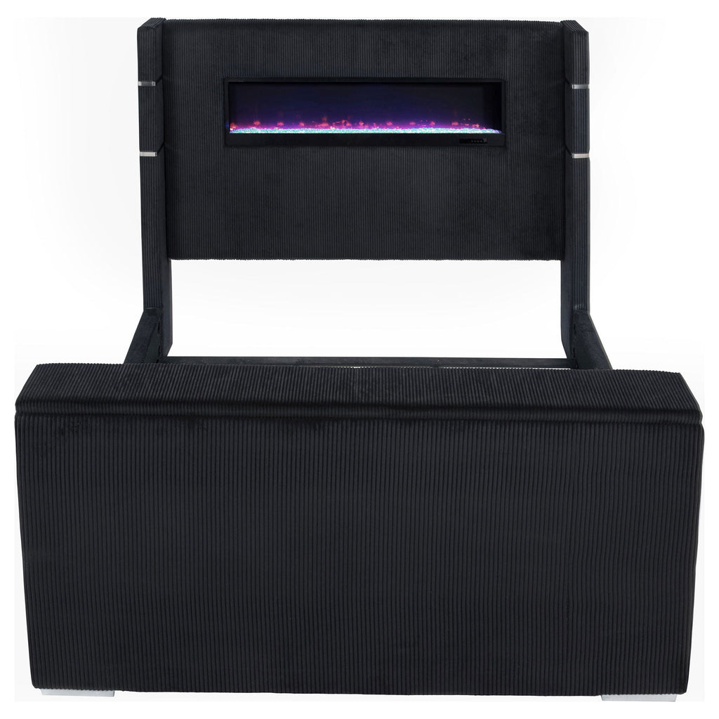 Tisdall California King Flame Visualizer TV Bed Black