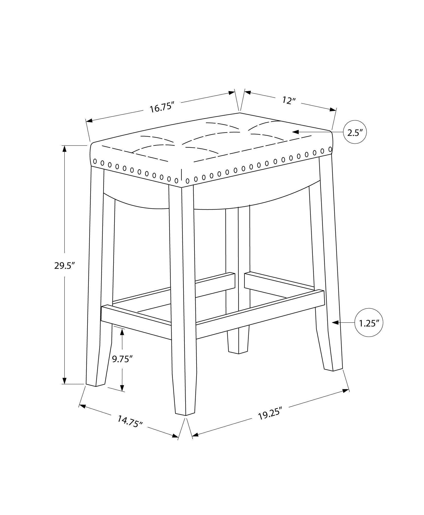 Comfortable Bar Stool, Bar Height, Saddle Seat, Transitional (Set of 2)