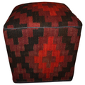 One of a Kind Kilim Rug Pouf Ottoman foot stool - #36