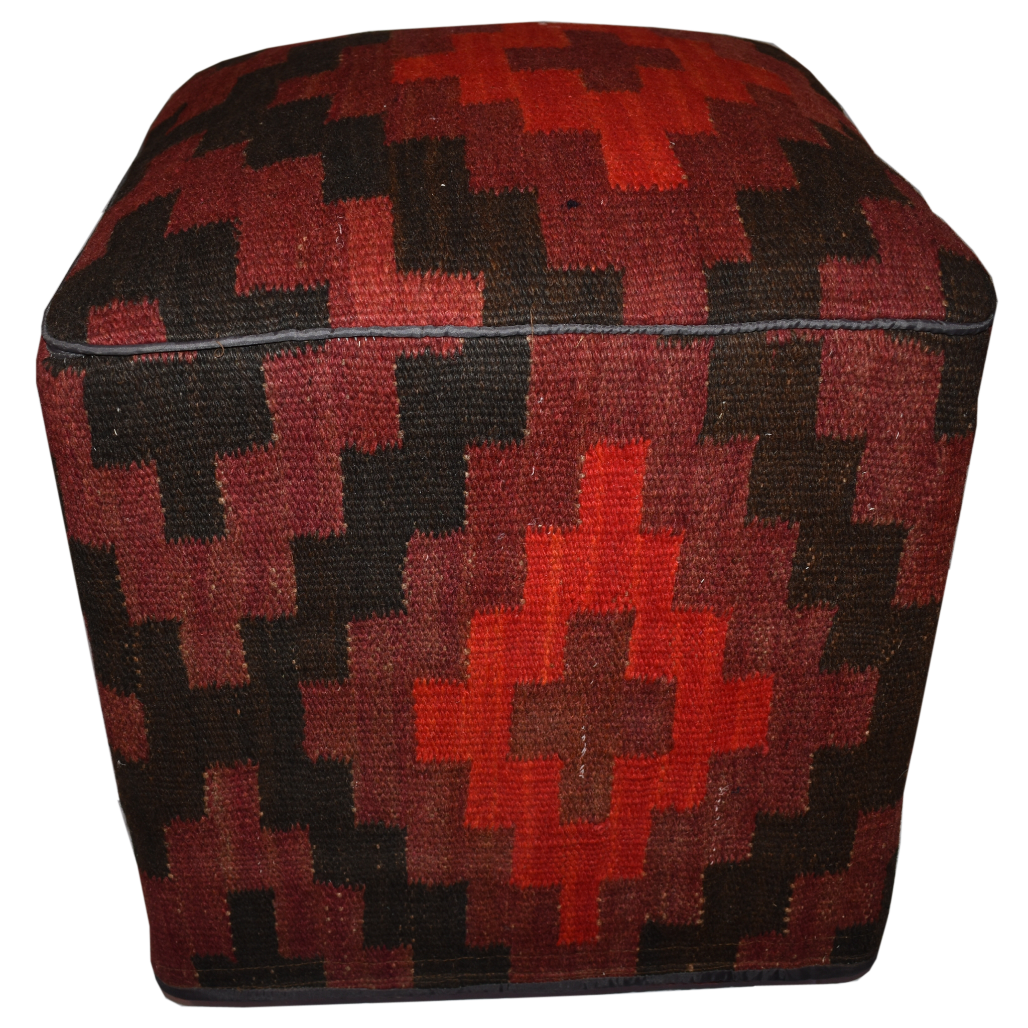 One of a Kind Kilim Rug Pouf Ottoman foot stool - #36