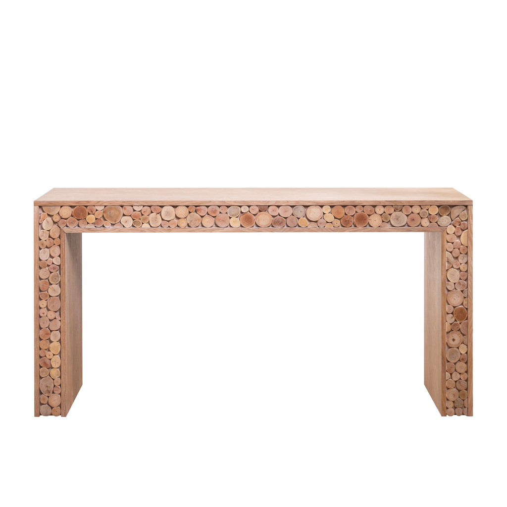 Rustic Wood Console Table With Natural Log Accents, Entryway Table, Narrow Sofa Table, Hallway Accent Table, Modern Farmhouse Style - Natural