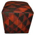 One of a Kind Kilim Rug Pouf Ottoman foot stool - #38