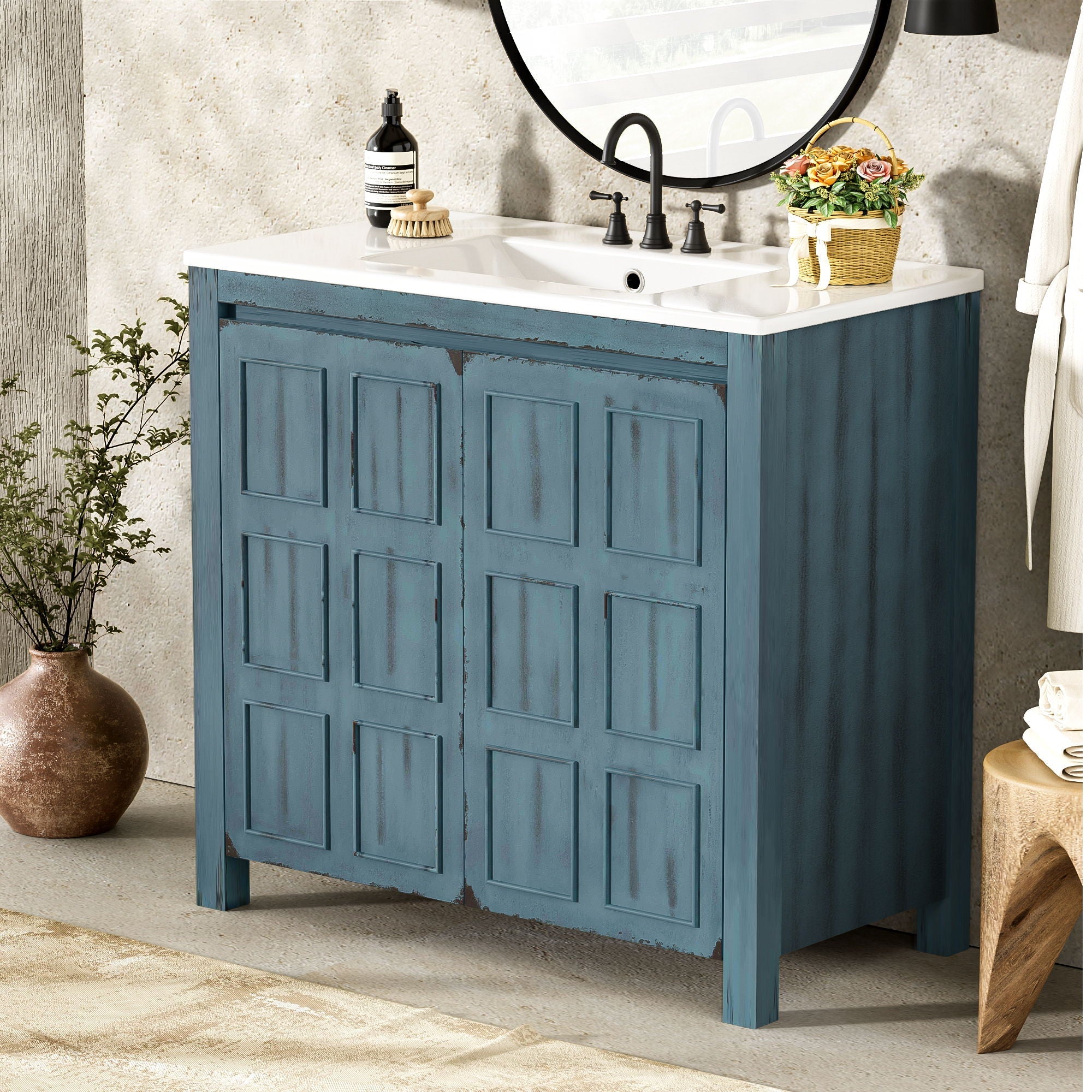 Bathroom Vanity Organizer With Sink, Combo Cabinet Set, Bathroom Storage Cabinet