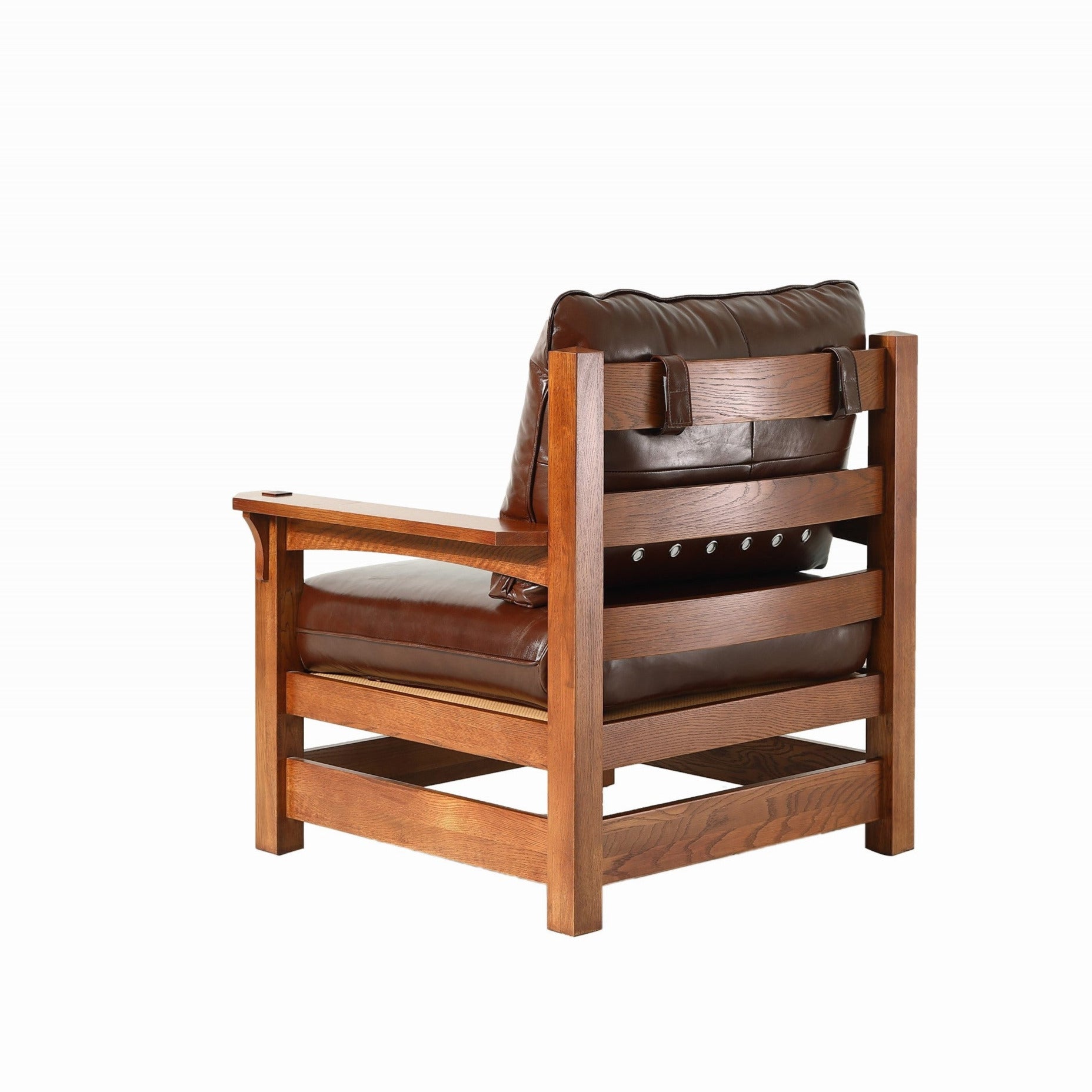 Preorder Mission Leather and Oak Armchair / Living Room chair - Chestnut