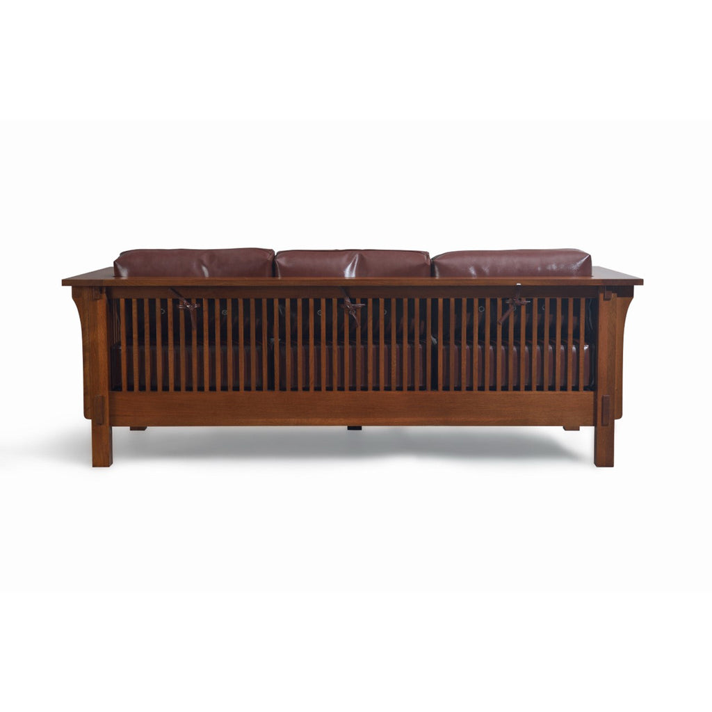 Mission Crofter Sofa - Solid Quarter Sawn Oak and Leather Cushions