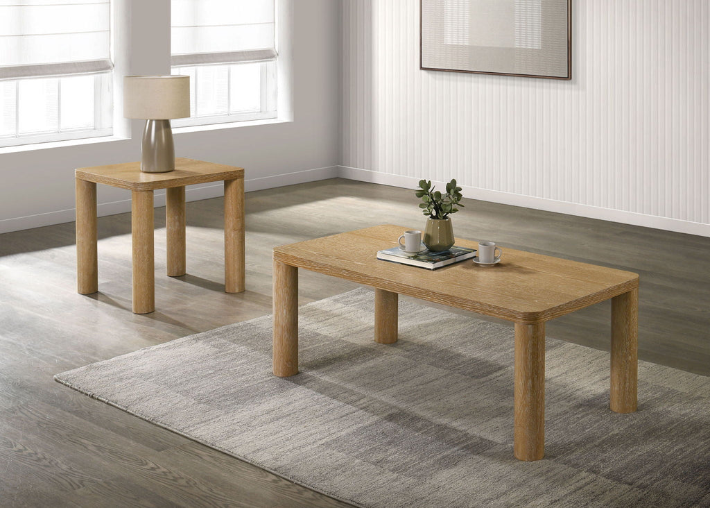 Castlewood Engineered Wood Accent Side End Table Light Oak