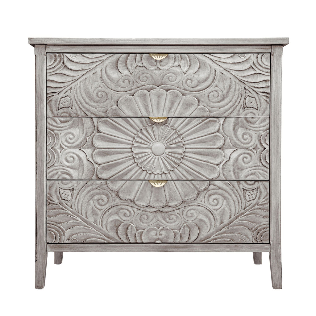3 Drawer Cabinet, American Furniture, Suitable For Bedroom, Living Room - Light Gray
