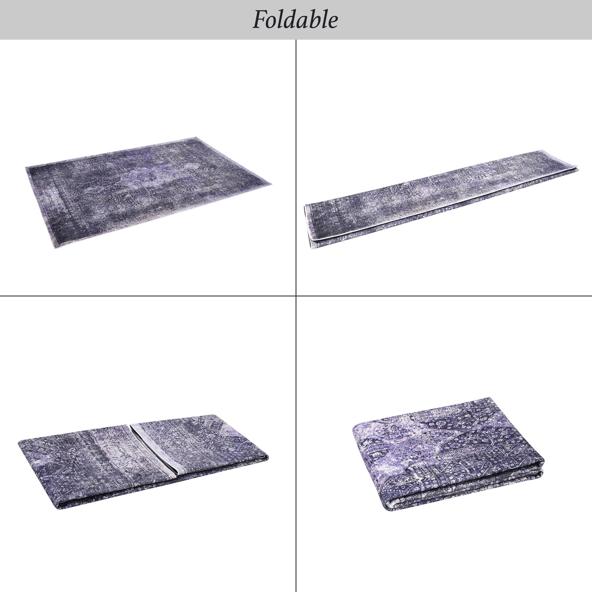 Maval - 2'6'' X 10' Washable Runner Rug - Anthracite