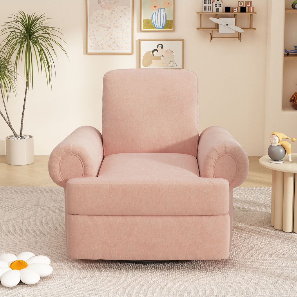 Manual Swivel Recliner Rocker Chair With Adjustable Backrest