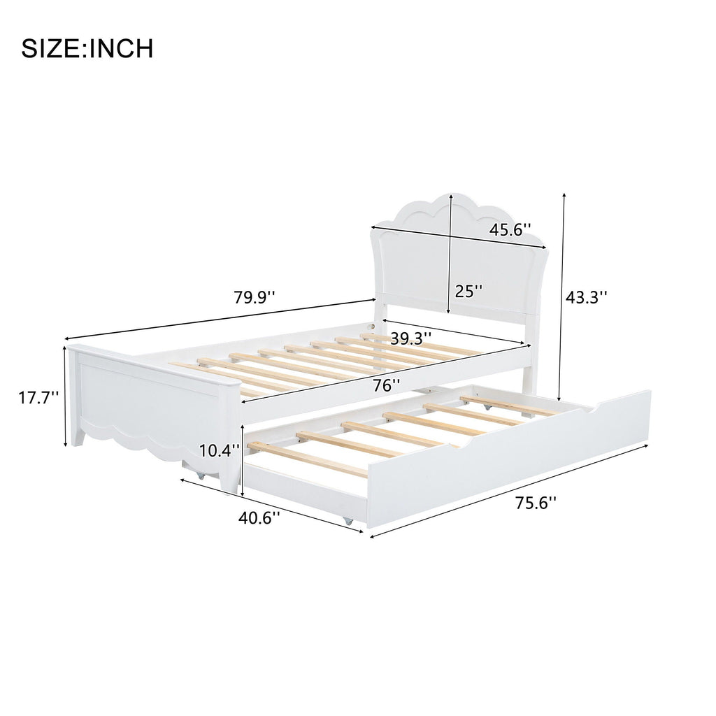 Platform Bed With Headboard And Trundle