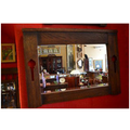 Arts and Crafts Mission Oak Beveled Mirror with cut out