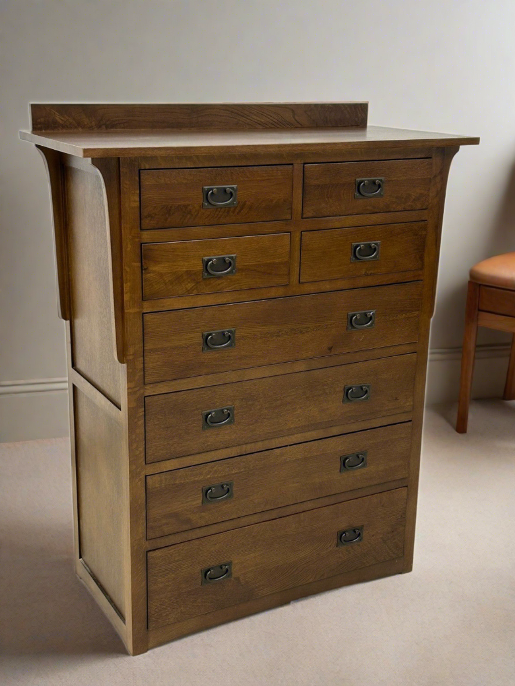 Mission Quarter Sawn Oak 8 Drawer Dresser