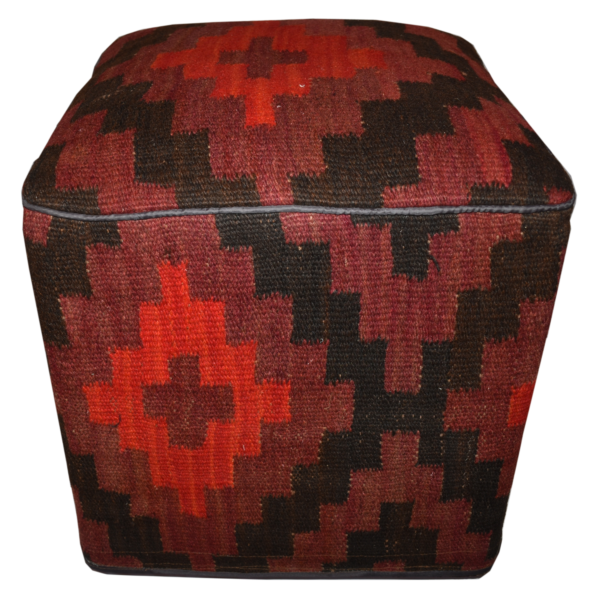One of a Kind Kilim Rug Pouf Ottoman foot stool - #40