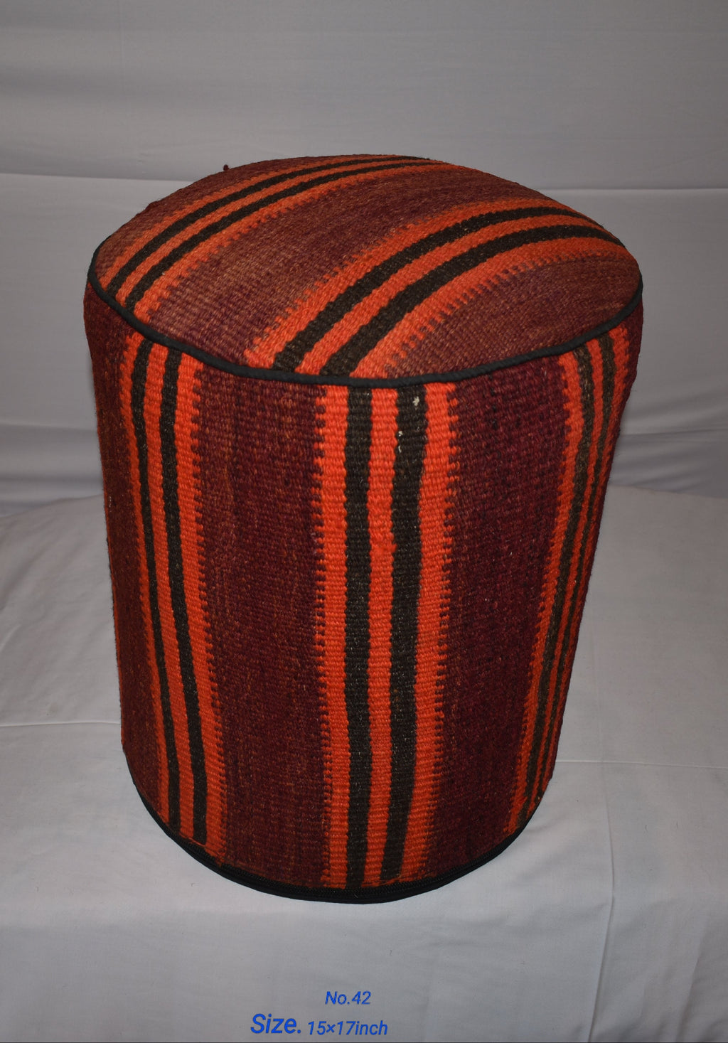 One of a Kind Kilim Rug Pouf Ottoman foot stool - #42