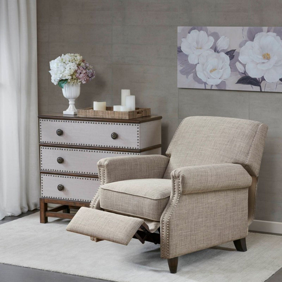 Julian - Push Back Recliner With Reclining Function - Sand