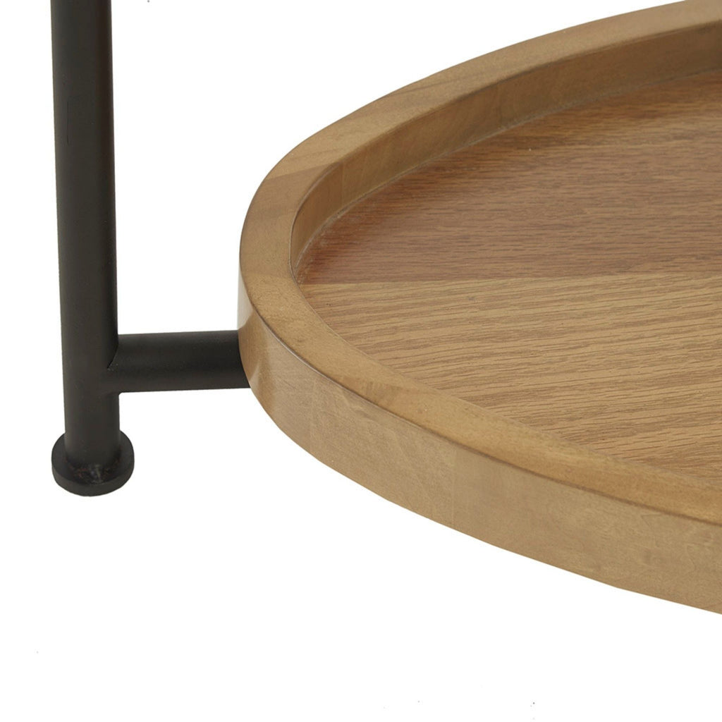 Oval Coffee Table - White / Natural