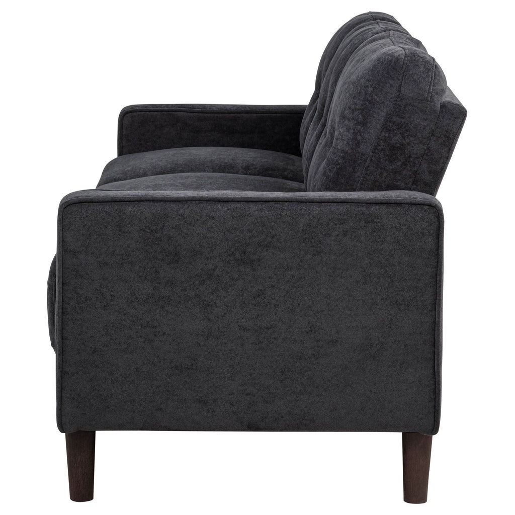Bowen II Fabric Upholstered Track Arm Sofa Steel Grey