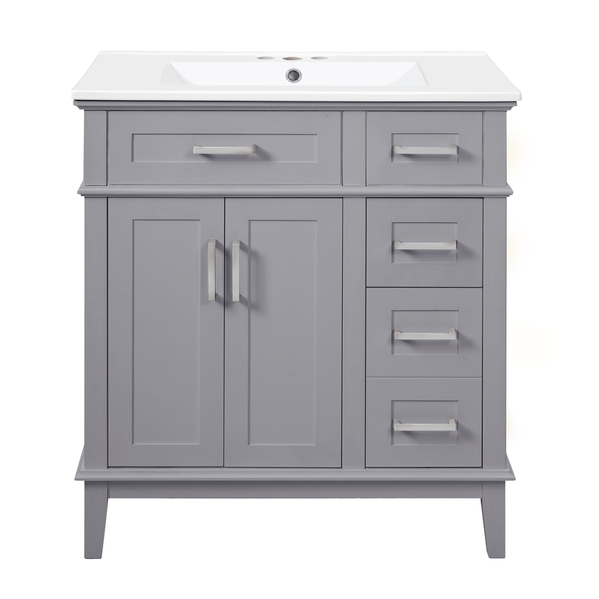 Modern Bathroom Vanity With Sink, Storage Cabinet, Soft Close Doors, Deep & Standard Drawers