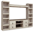 Willowton - 4-Piece Entertainment Center - Whitewash