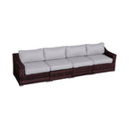 Contemporary Outdoor Rattan Wicker Sectional Seating Group With Cushions