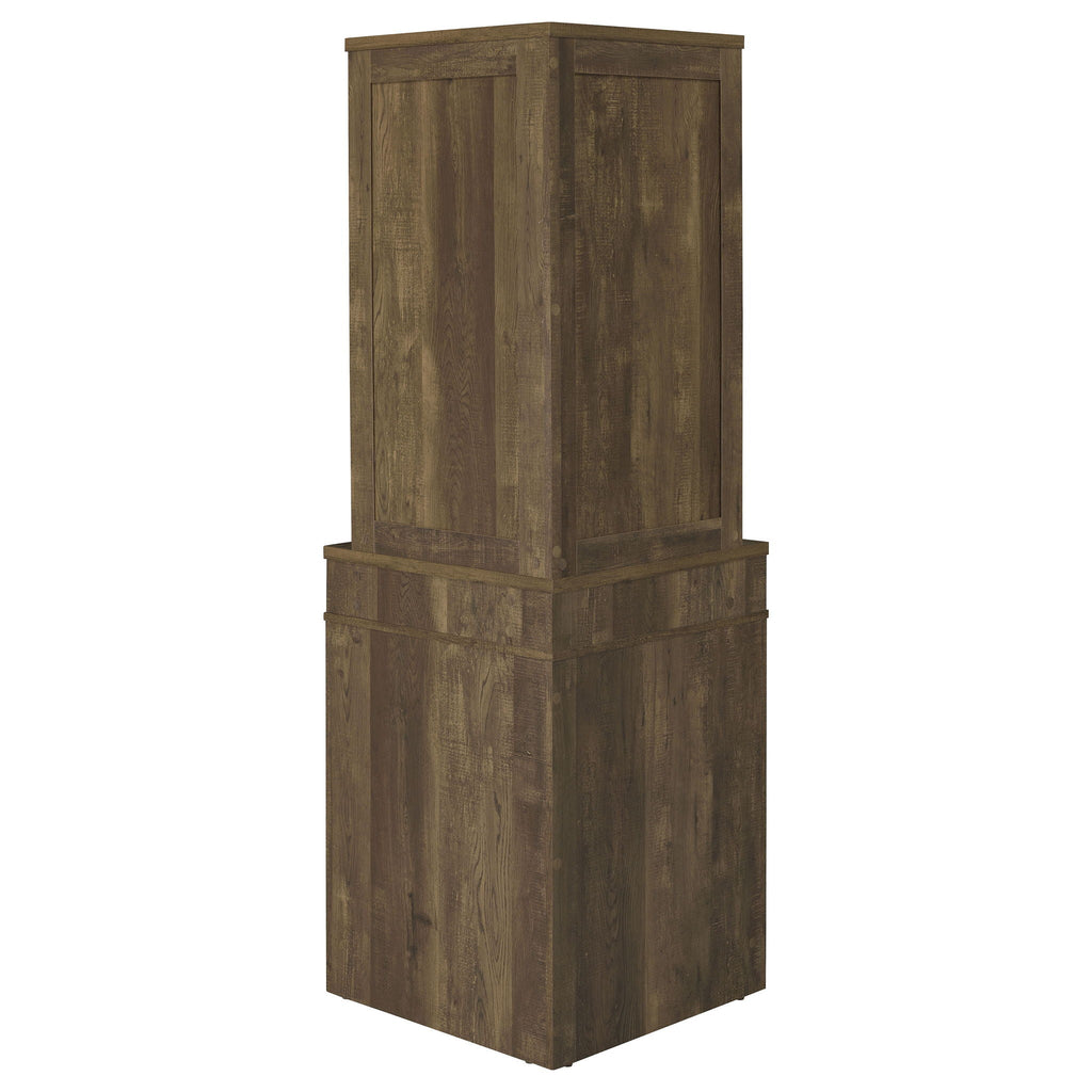 Alviso 1-drawer Corner Home Bar Wine Cabinet Rustic Oak
