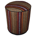 One of a Kind Kilim Rug Pouf Ottoman foot stool - #48