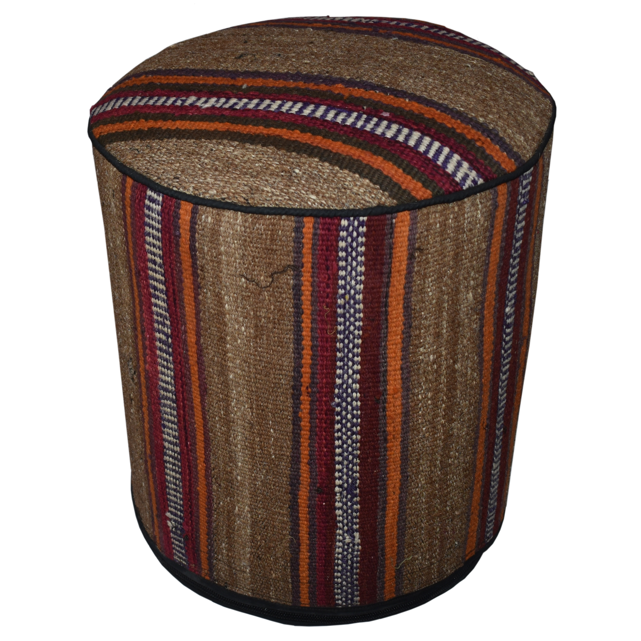 One of a Kind Kilim Rug Pouf Ottoman foot stool - #48
