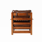 Preorder Mission Leather and Oak Armchair / Living Room chair - Chestnut