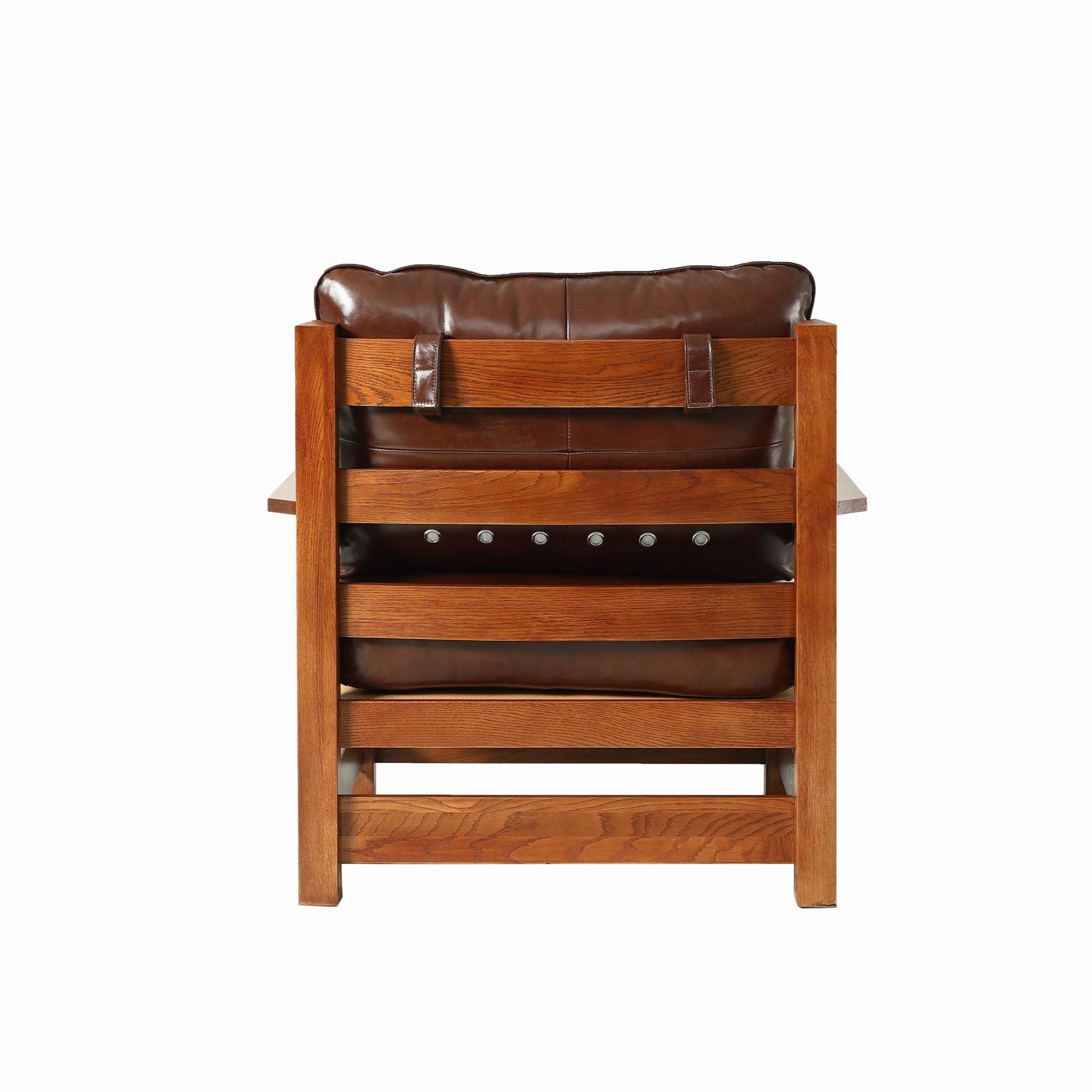Preorder Mission Leather and Oak Armchair / Living Room chair - Chestnut