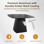 Rounded Square Outdoor Pedestal Dining Table