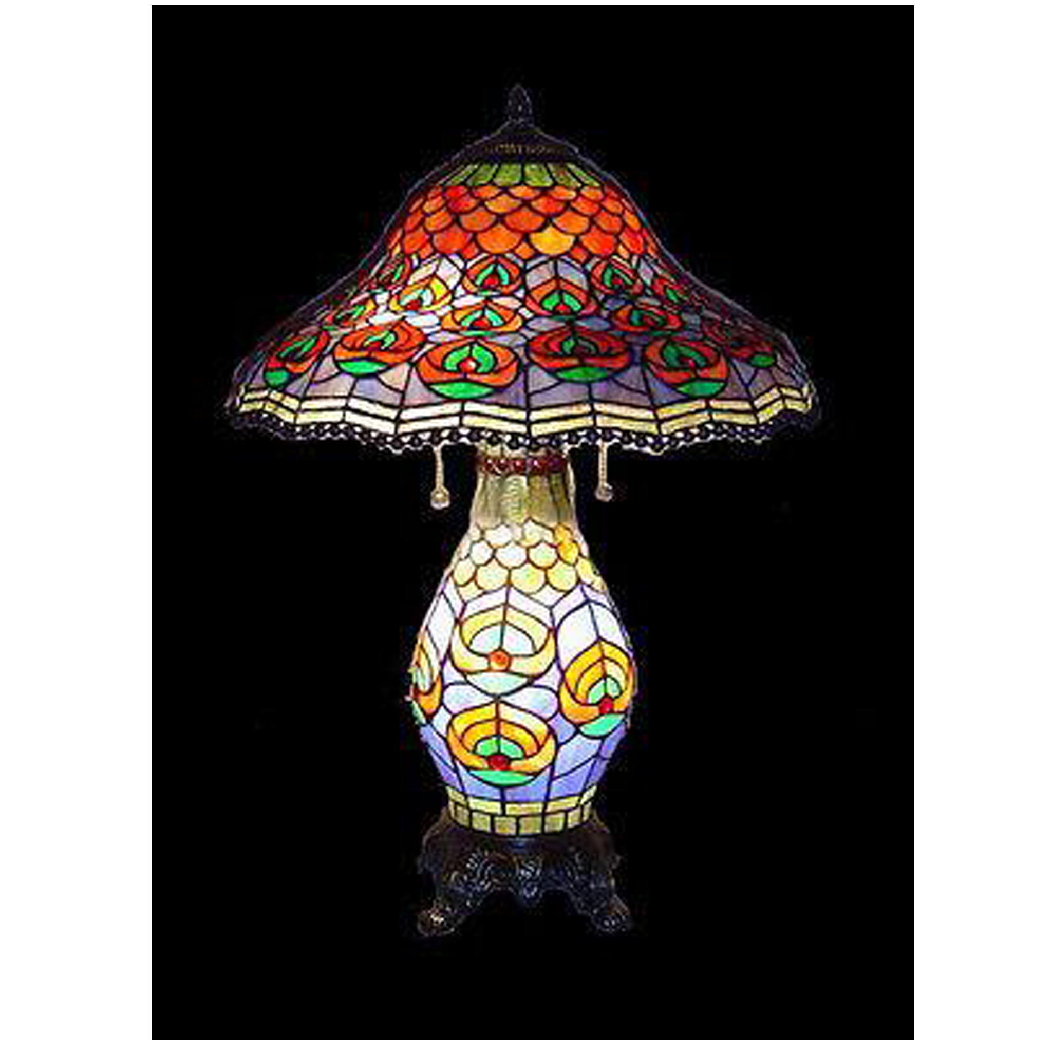 Tiffany Style Stained Glass Table Lamp