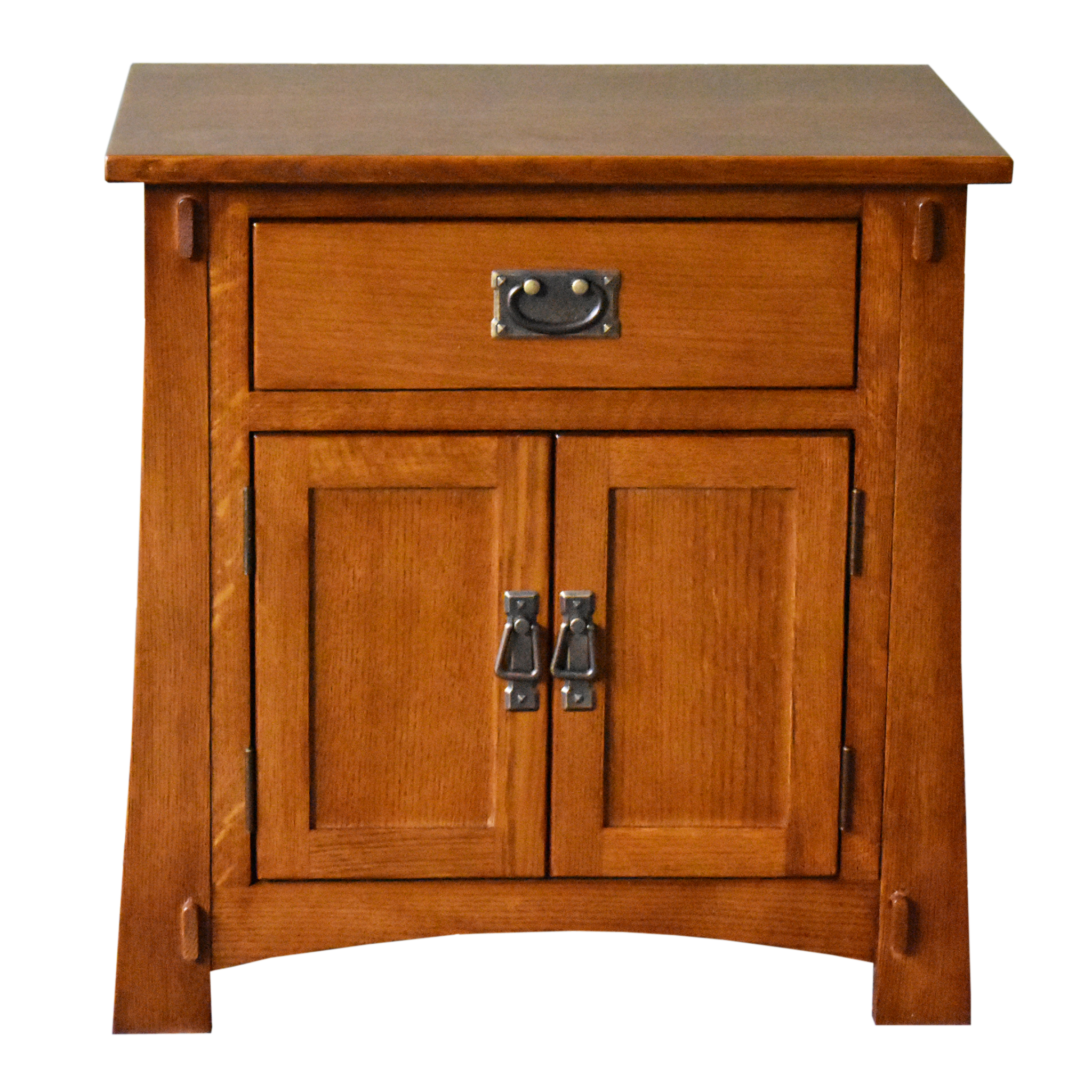 Mission Style Solid Oak Nightstand Model - Michael's Cherry Stain