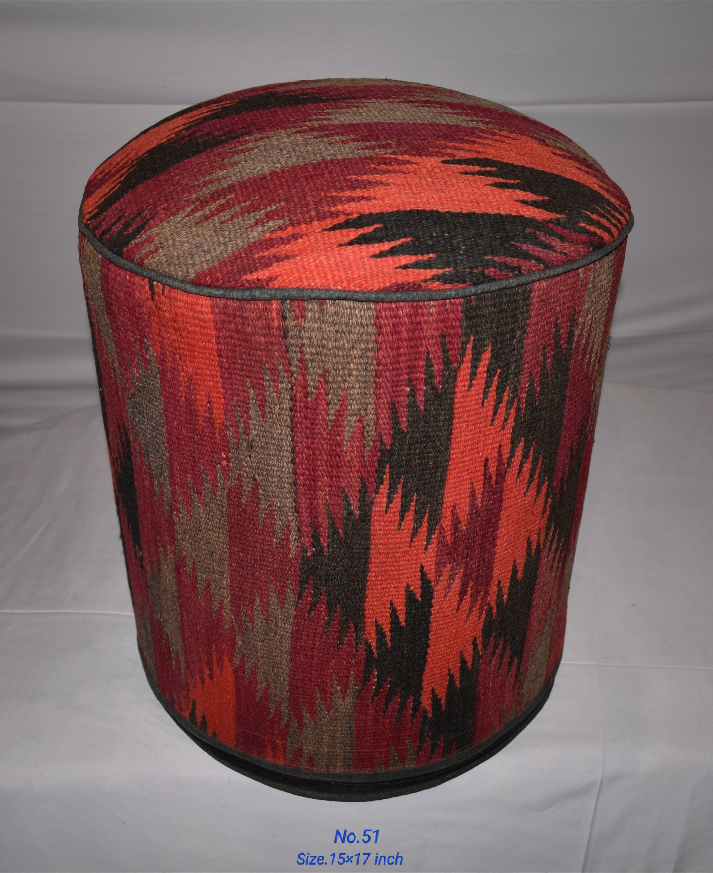 One of a Kind Kilim Rug Pouf Ottoman foot stool - #51