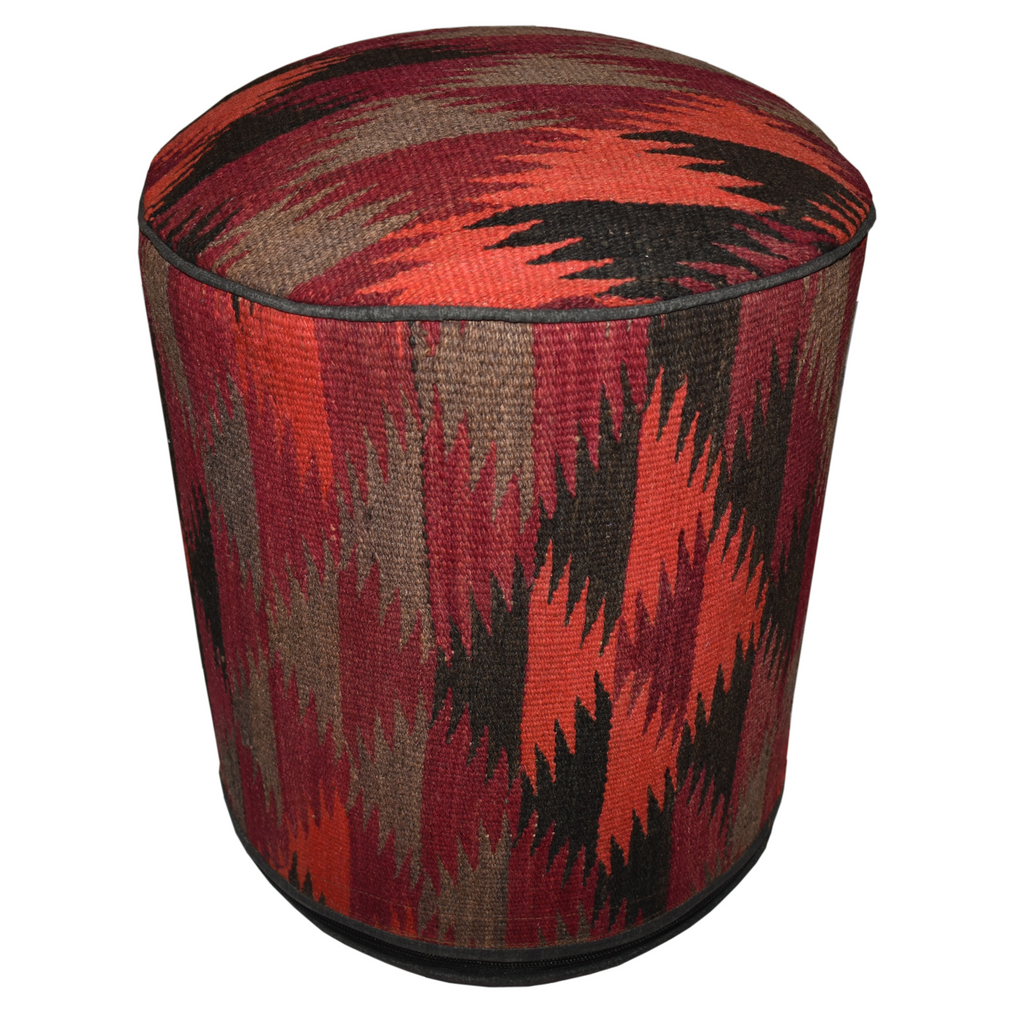 One of a Kind Kilim Rug Pouf Ottoman foot stool - #51