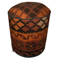 One of a Kind Kilim Rug Pouf Ottoman foot stool - #52
